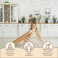 2in1 Montessori Climbing Set: Triangle Ladder + Slide Board/Ramp – Beige - Goodevas