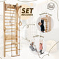 2in1 Wooden Swedish Wall / Climbing ladder for Children + Swing Set - Goodevas