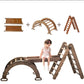 3in1 Montessori Climbing Set: Triangle Ladder + Arch/Rocker Balance + Slide Board – Chocolate - Goodevas