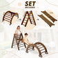 3in1 Montessori Climbing Set: Triangle Ladder + Wooden Arch + Slide Board – Chocolate NEW - Goodevas