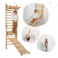 3in1: Wooden Swedish Wall / Climbing ladder for Children + Swing Set + Slide Board - Goodevas