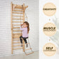 4in1 Climbing Set: Wooden Swedish Wall + Swing Set + Slide Board + Triangle Ladder - Goodevas