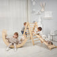 4in1 Montessori Climbing Set: Triangle Ladder + Climbing Arch + Slide Board + Cushion Beige - Goodevas