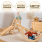 5in1 Montessori Climbing Frame Set: Triangle Ladder + Arch/Rocker + Slide Board/Ramp + Netting rope + Cushion - Goodevas