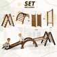 5in1 Montessori Climbing Set: Triangle Ladder + Arch/Rocker + Slide Board/Ramp + Net + Cushion – Chocolate - Goodevas