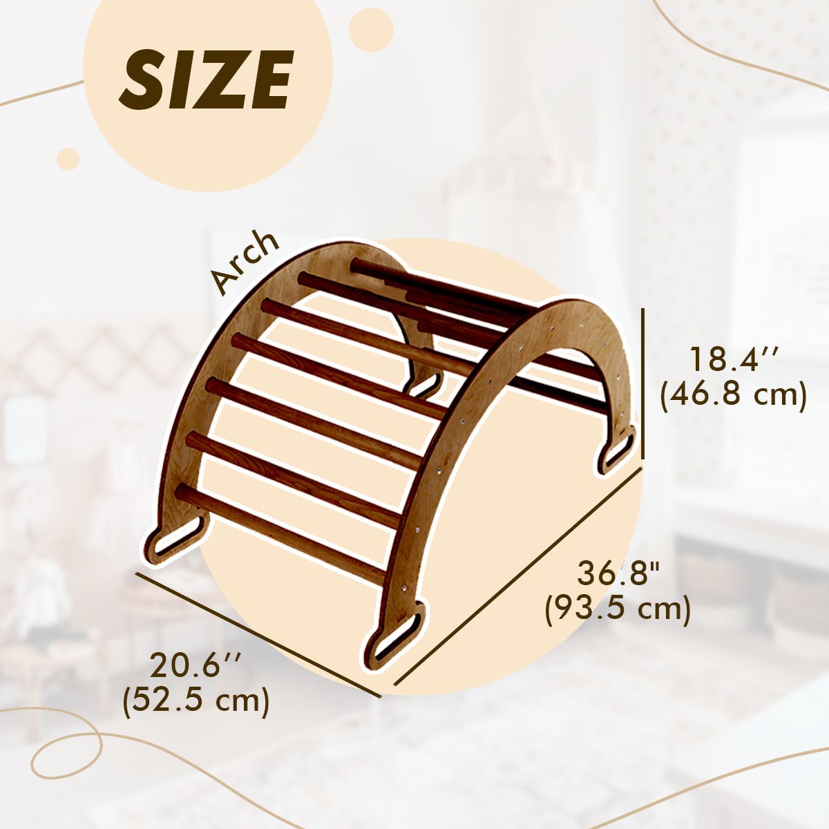 Climbing Arch & Rocker Balance - Montessori Climbers for Kids 1 - 7 y.o. – Chocolate - Goodevas