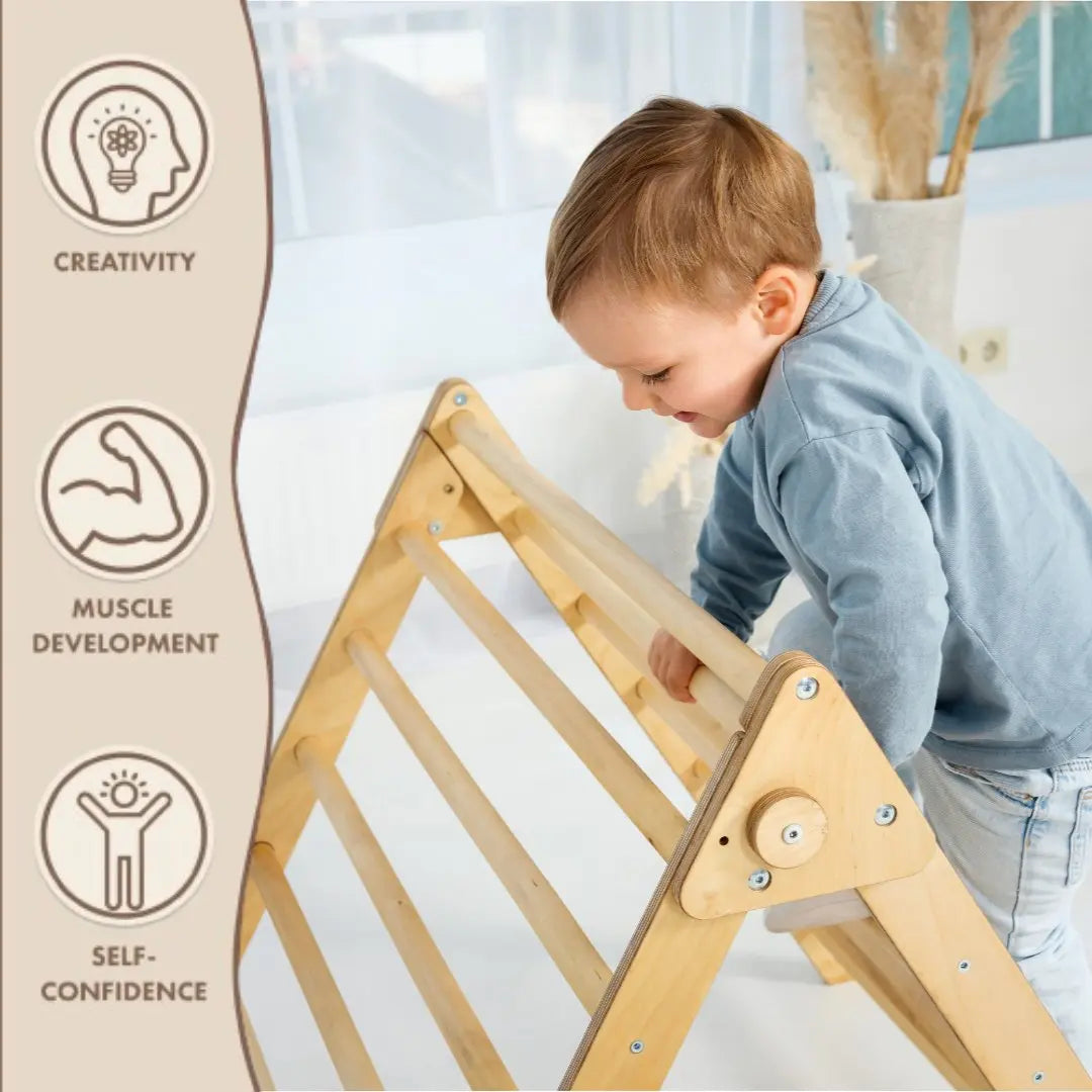 Indoor Montessori Triangle Climbing Ladder for Toddlers 1-7 y.o. - Goodevas