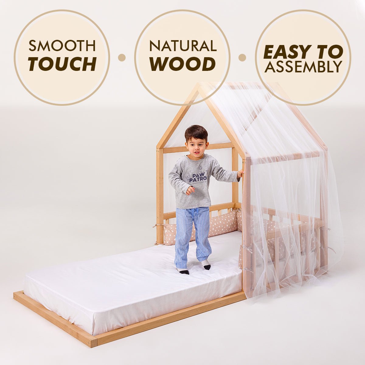 Small House Bed For Kids and Toddlers from 2 y.o. (US Twin-Size) - Goodevas