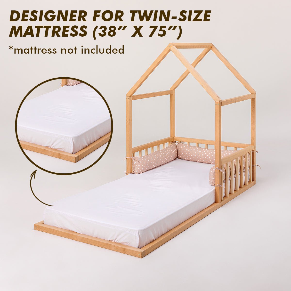 Small House Bed For Kids and Toddlers from 2 y.o. (US Twin-Size) - Goodevas