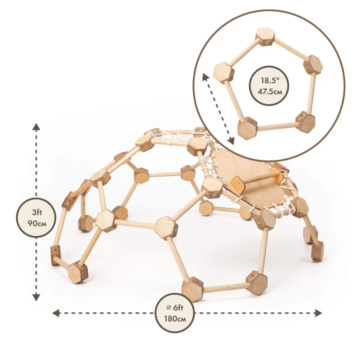 Wooden Climbing Frame Geodome / Climbing Dome for Kids 2-6 y.o. - Goodevas